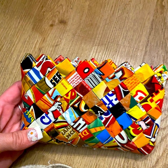 Colorful Woven Recycled Clutch - Picture 7 of 7